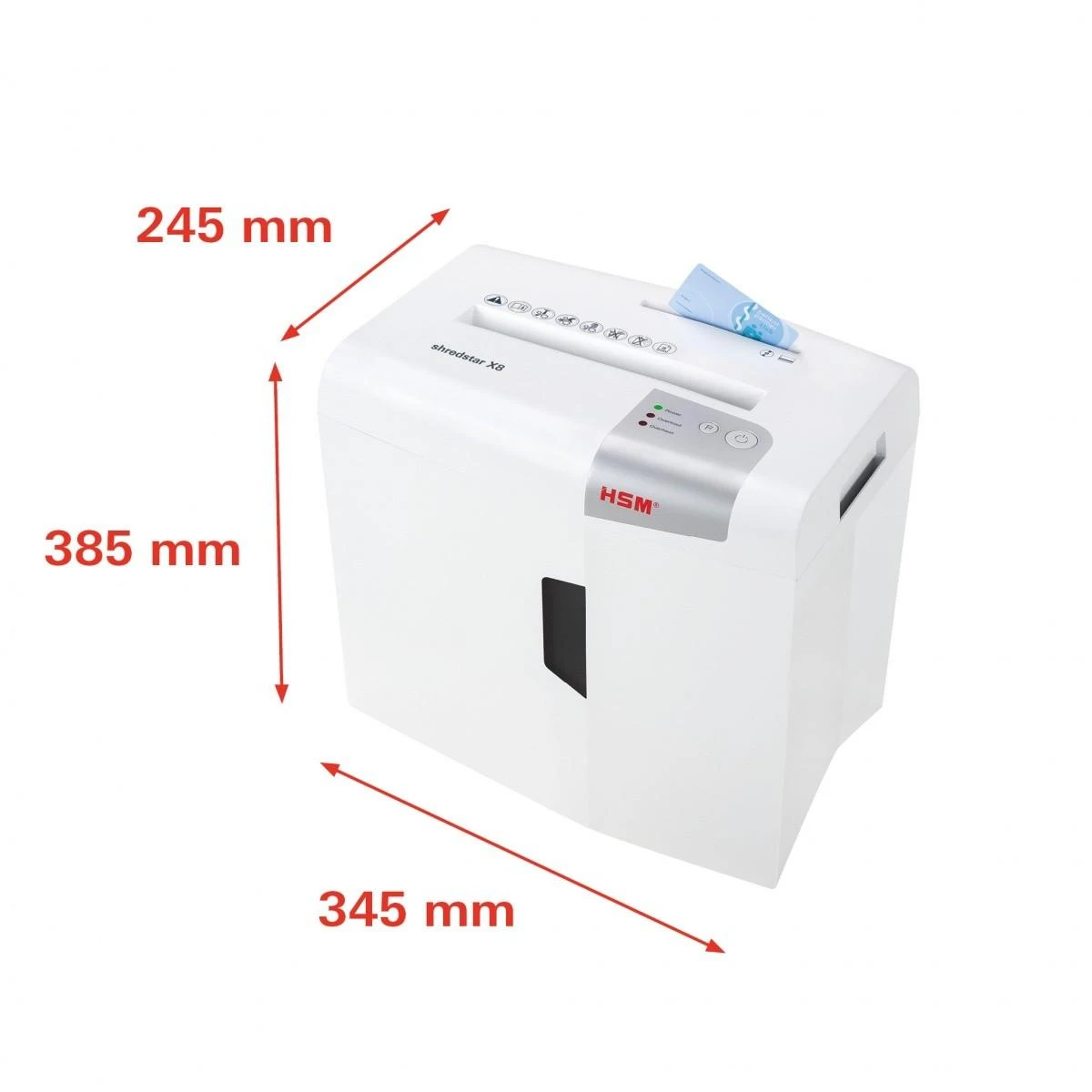 HSM 1044121 HSM Shredstar X8 - skersinis pjūvis 4,5x30mm/ 8 lakštai 80 g/ 18 l šiukšliadėžė/ P-4