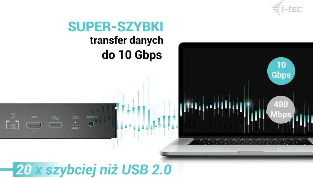 I-tec Universal 5x 4K/60Hz Ekrano prijungimo stotis 2xDP 3xHDMI LAN 2,5Gbps Garsas 2x USB-C maitinimo tiekimas 100W