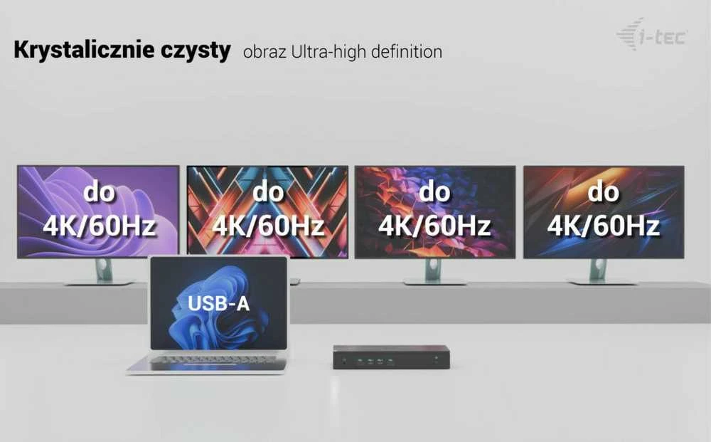 I-tec doko stotelė: keturių 4K monitorių palaikymas