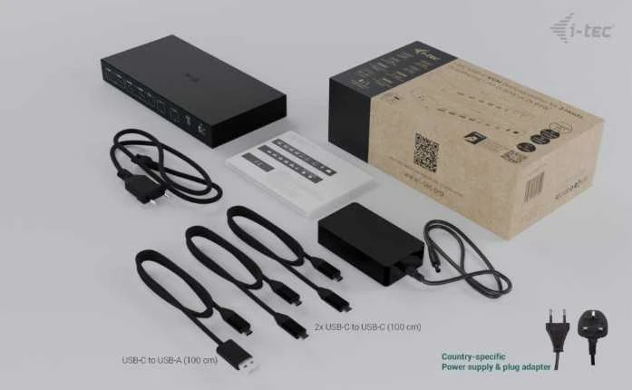 I-tec KVM Dock PRO 3 pilnas komplektas su laidais