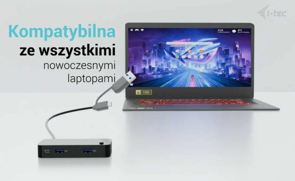 I-tec USB-C/USB-A Universalus KVM HUB 2x USB-C (5Gbps) + 2x USB-A 3.0 (5Gbps) USB-C Maitinimas 5V/3A-15W max (2x kabeliai 100cm)