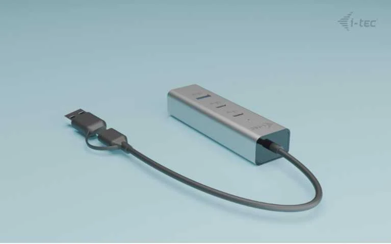 I-tec universalus įkrovimo metalinis HUB 2x USB-C + 2x USB-A prievadas, PD 85W