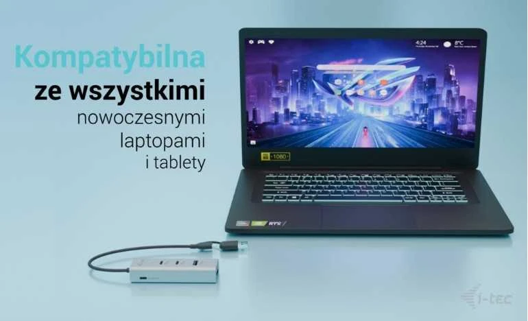 I-tec universalus įkrovimo metalinis HUB 2x USB-C + 2x USB-A prievadas, PD 85W