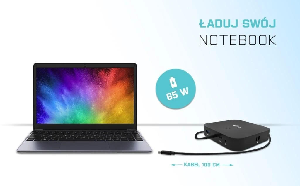 I-TEC USB-C Dual Ekranas MST DS 1x DP 1x HDMI 1x GLAN 3x USB 3.0 2xUSB 2.0 1xUSB-C-Datei 1xGarso / mikrofono lizdas 1x65W USB-C PD + įkroviklis 77W