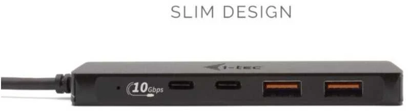 I-TEC USB-C metalinis stebulės 2xUSB 3.0 2xUSB-C 5Gbps be maitinimo adapterio, idealiai tinka nešiojamajam kompiuteriui Ultrabook Planšetė PC