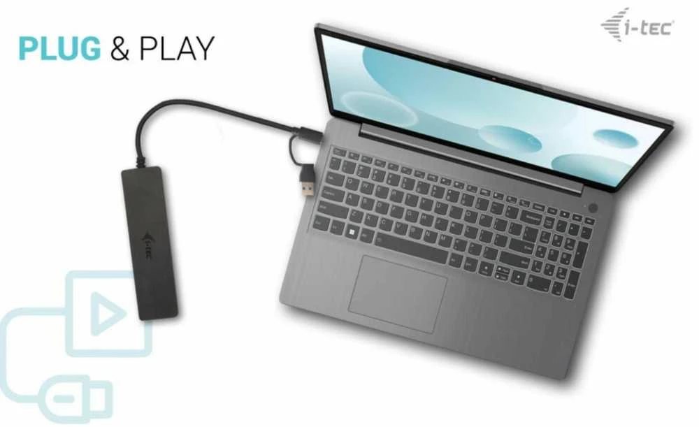 I-TEC USB-C metalinis stebulės 2xUSB 3.0 2xUSB-C 5Gbps be maitinimo adapterio, idealiai tinka nešiojamajam kompiuteriui Ultrabook Planšetė PC