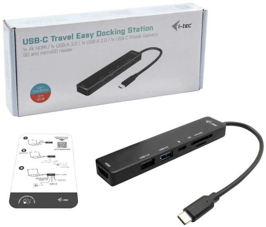 I-TEC USB-C Travel Easy Dock 4K HDMI + maitinimo tiekimas 60 W