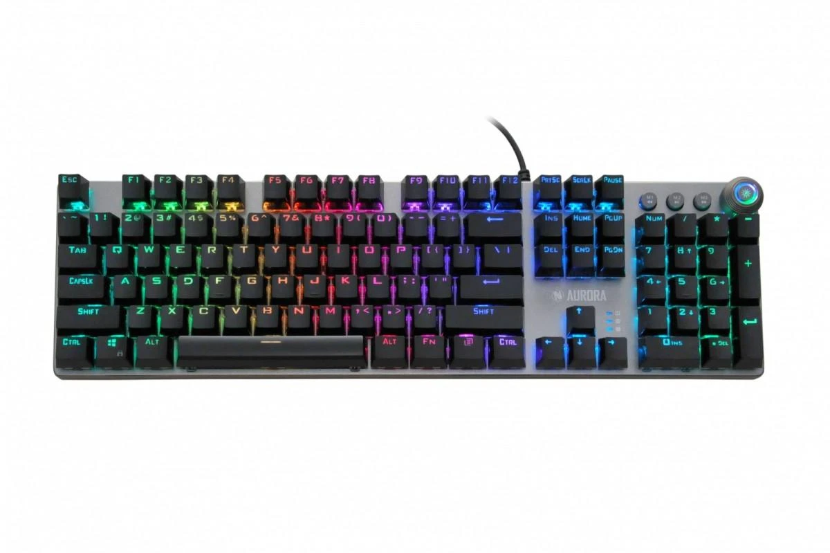 Mechaninė žaidimų klaviatūra IBOX AURORA K-4 IKGMK4, su pašvietimu, US išdėstymas, KRGD Red Switch