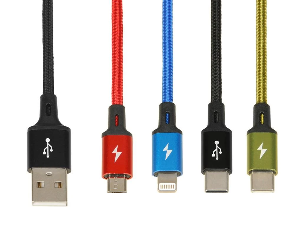IBOX USB MULTI 4 IN 1 KABELAS: 2X USB-C MICRO USB LIGNING – SPALVOTAS KABELIS
