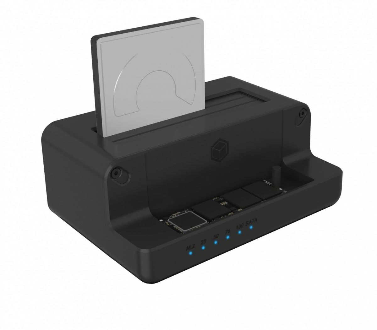 Icy Box Raidsonic | Ledinė dėžė | IB-2914MSCL-C31 M.2 NVMe SSD ir 2,5 colio / 3,5 colio SATA SSD / HDD prijungimo ir klonavimo stotis
