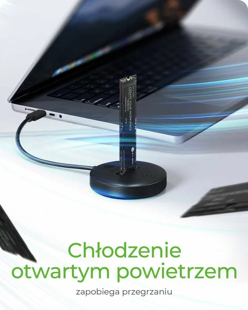 Icy Box SSD doko stotelė su M.2 disku ir USB jungtimi