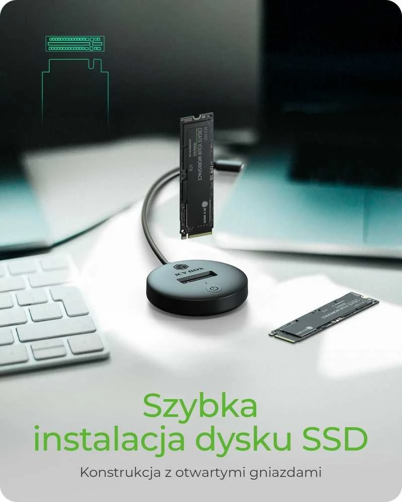 Icy Box Doko stotelė dla NVMe+SATA SSD