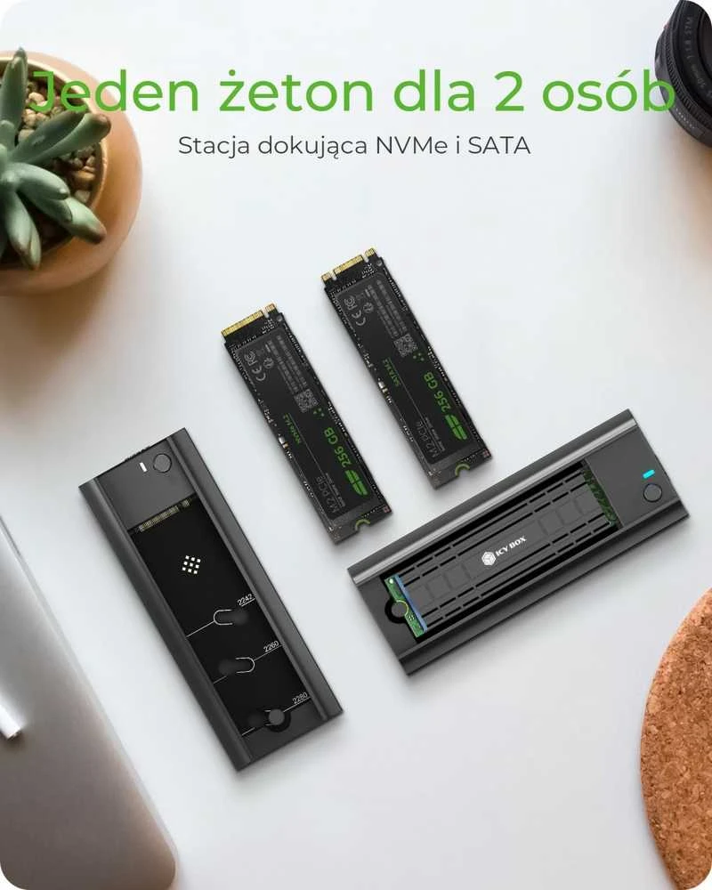 Icy Box RaidSonic ICYBOX IB-180MC-C31 M.2 NVMe ir SATA SSD prijungimo jungtis USB 3.2 Gen2