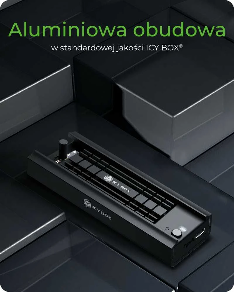 Icy Box RaidSonic ICYBOX IB-180MC-C31 M.2 NVMe ir SATA SSD prijungimo jungtis USB 3.2 Gen2