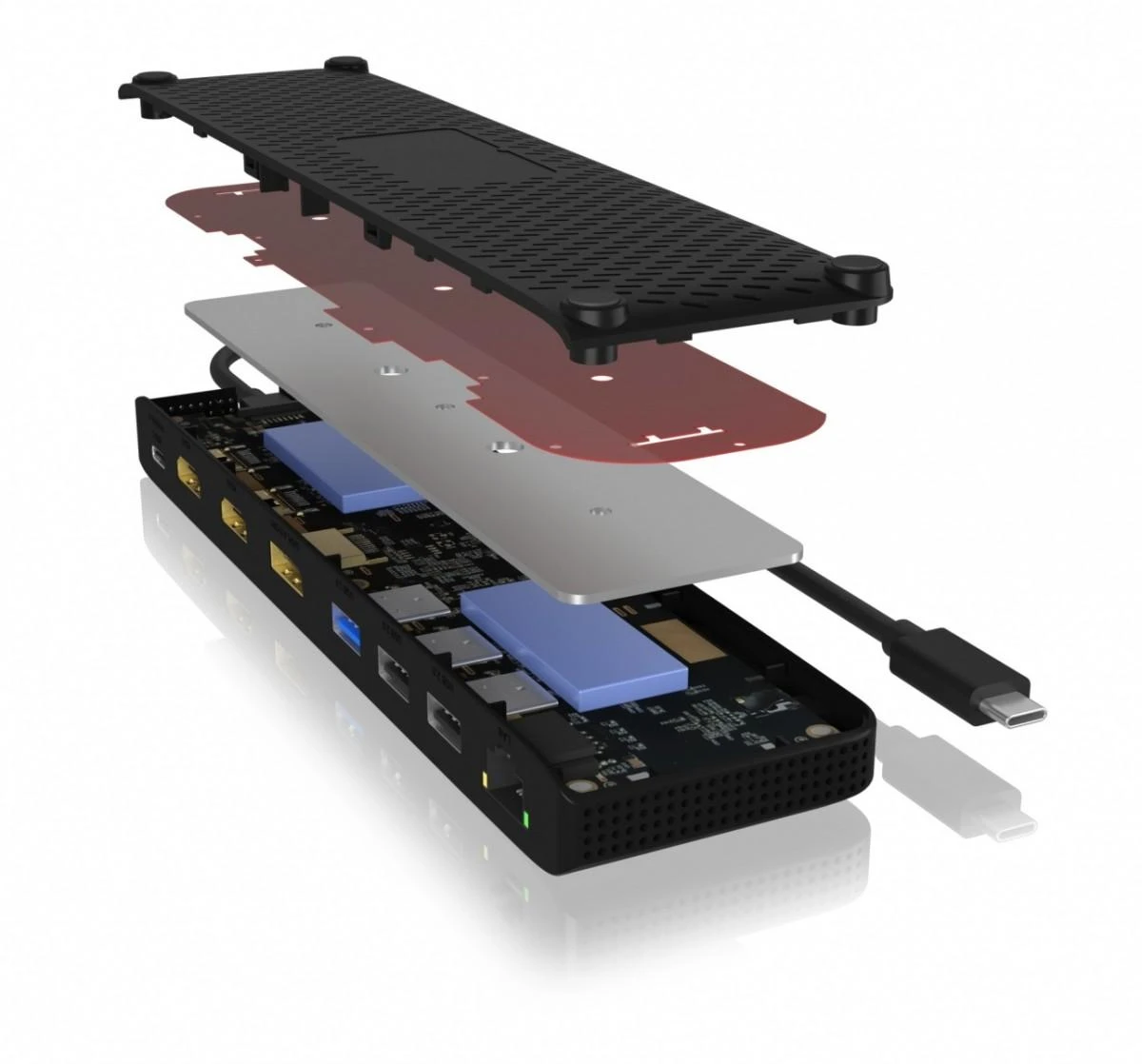 RaidSonic ICY BOX IB-DK2116-C kelių prijungimo stotelė nešiojamiesiems kompiuteriams ir kompiuteriams