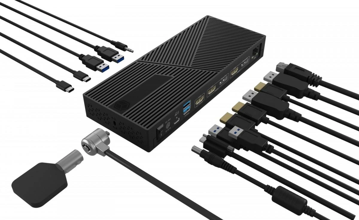 RaidSonic ICY BOX IB-DK2246AC kelių prijungimo stotelė nešiojamiesiems kompiuteriams ir asmeniniams kompiuteriams