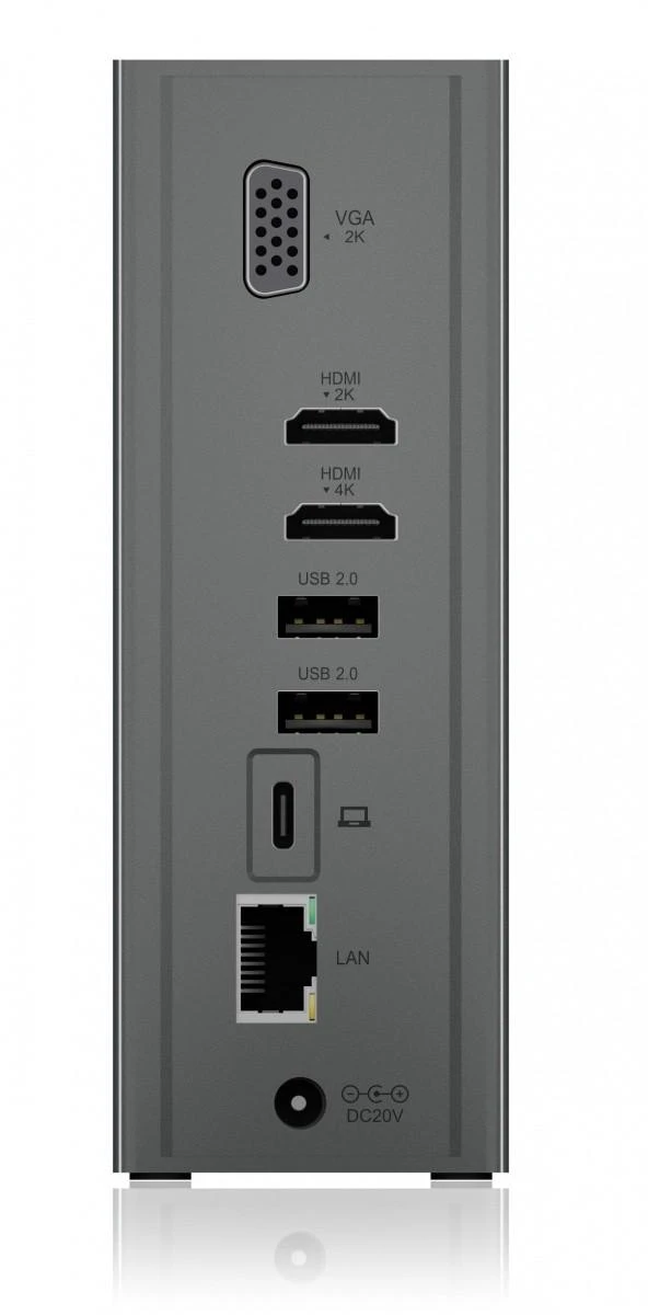 Raidsonic | Icy Box | IB-DK2262AC DockingStation | Dock | Ethernet LAN (RJ-45) jungtys 1 | VGA (D-Sub) jungtys quantity 1 | USB 3.0 (3.1 Gen 1) Type-C jungtys quantity 1 | USB 3.0 (3.1 Gen 1) jungtys quantity 3 | USB 2.0 jungtys quantity 3 | HDMI jungtys quantity 2 | Ethernet LAN | Garantija 24 mėn.