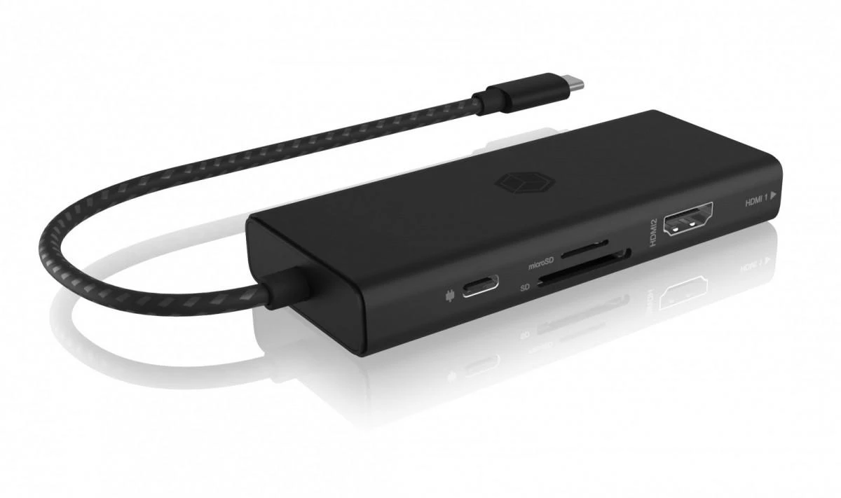RaidSonic Icy Box IB-DK4011-CPD 7-in-1 USB Type-C prijungimo stotis su triguba vaizdo išvestimi