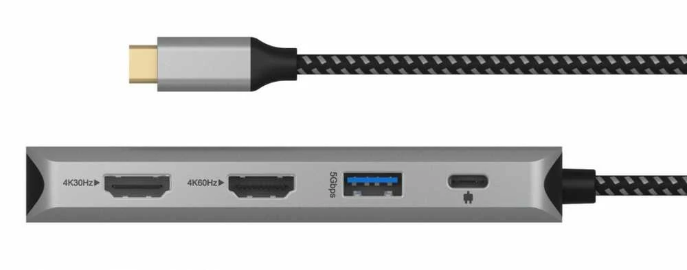 RAD ICY BOX IB-DK4012-CPD Vielinas USB 3.2 Gen 1 (3.1 Gen 1) Type-C Antracitas, Juoda