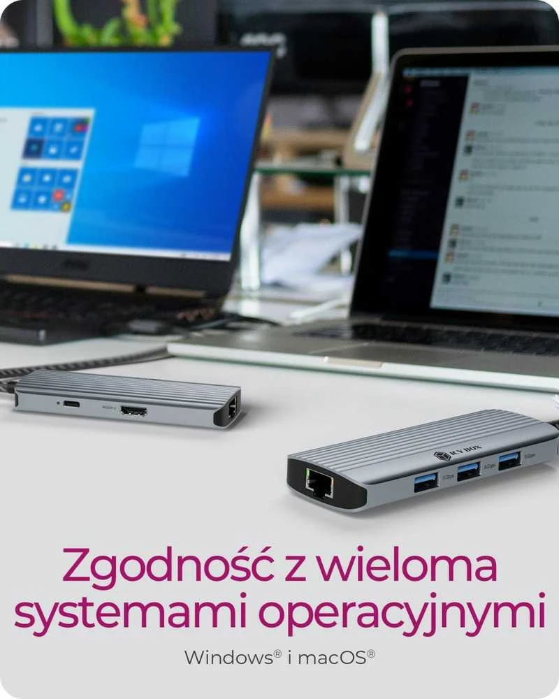 Icy Box prijungimo stotelės sujungtos su nešiojamaisiais kompiuteriais