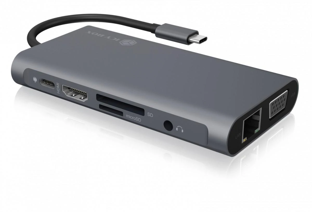 Icy Box IB-DK4040-CPD USB Type-C™ prijungimo stotis su dviem vaizdo sąsajomis | Raidsonic