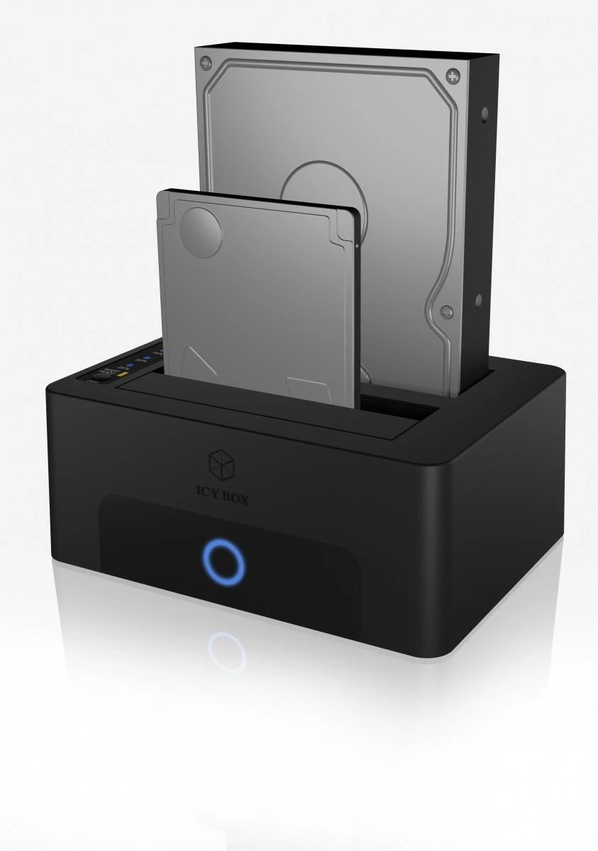 Icy Box „RaidSonic ICYBOX IB-1232CL-U3 2Bay“ prijungimo / klonavimo stotis, skirta 2,5 colio ir 3,5 colio HDD „Sata USB 3.2 Gen 1“
