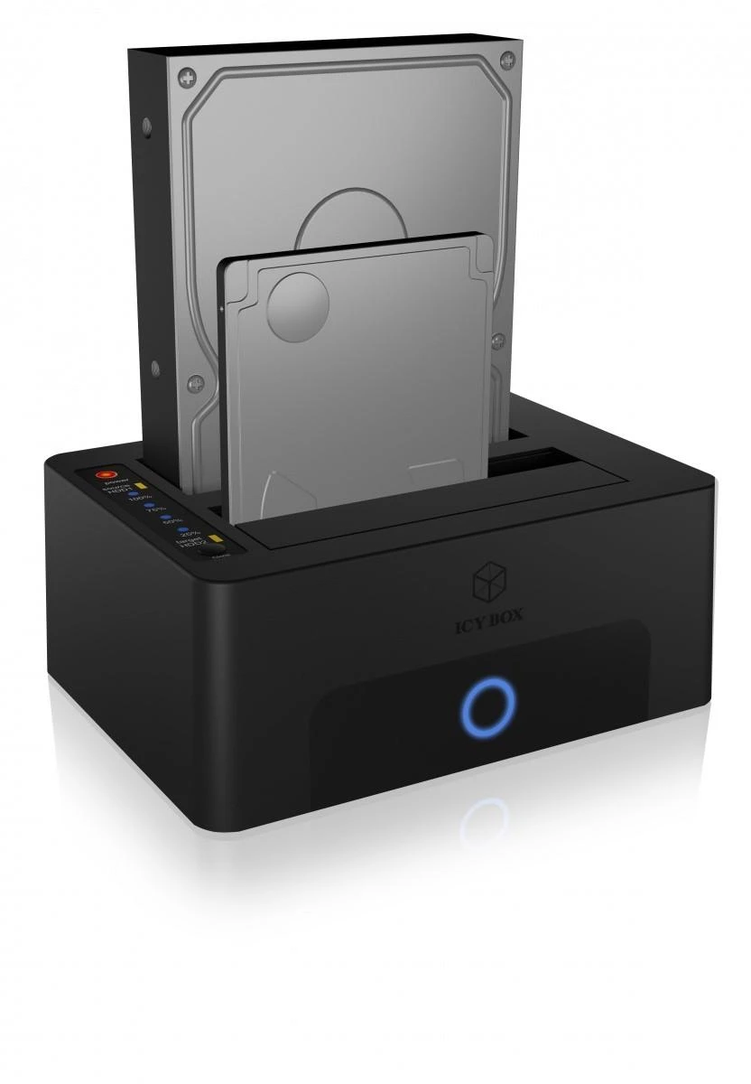 Icy Box „RaidSonic ICYBOX IB-1232CL-U3 2Bay“ prijungimo / klonavimo stotis, skirta 2,5 colio ir 3,5 colio HDD „Sata USB 3.2 Gen 1“