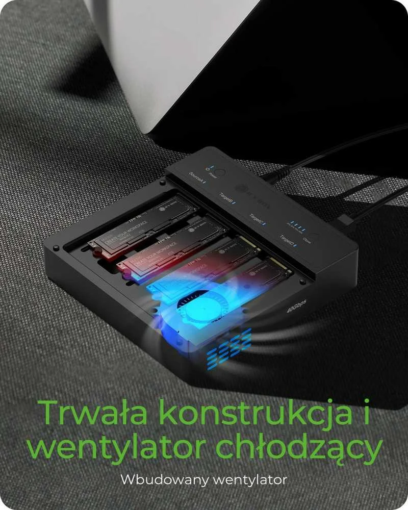 Raidsonic SSD dauginimo įrenginys su aktyvia aušinimo sistema