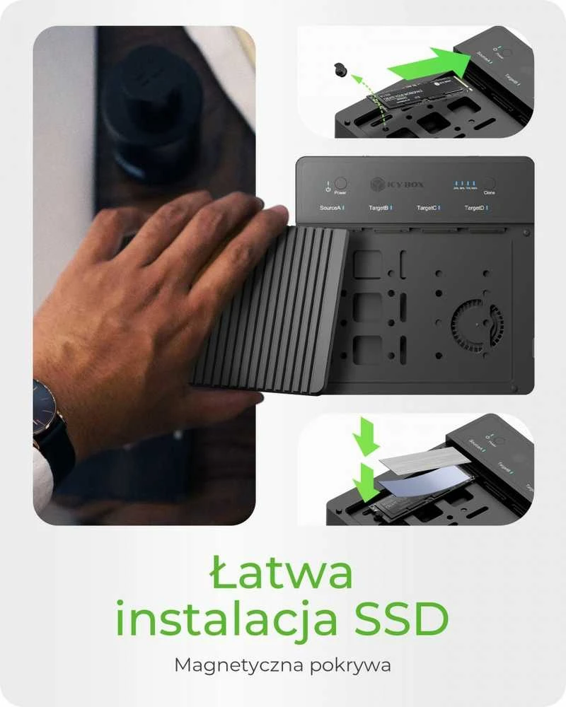 Raidsonic SSD stotelė su magnetiniu dangteliu