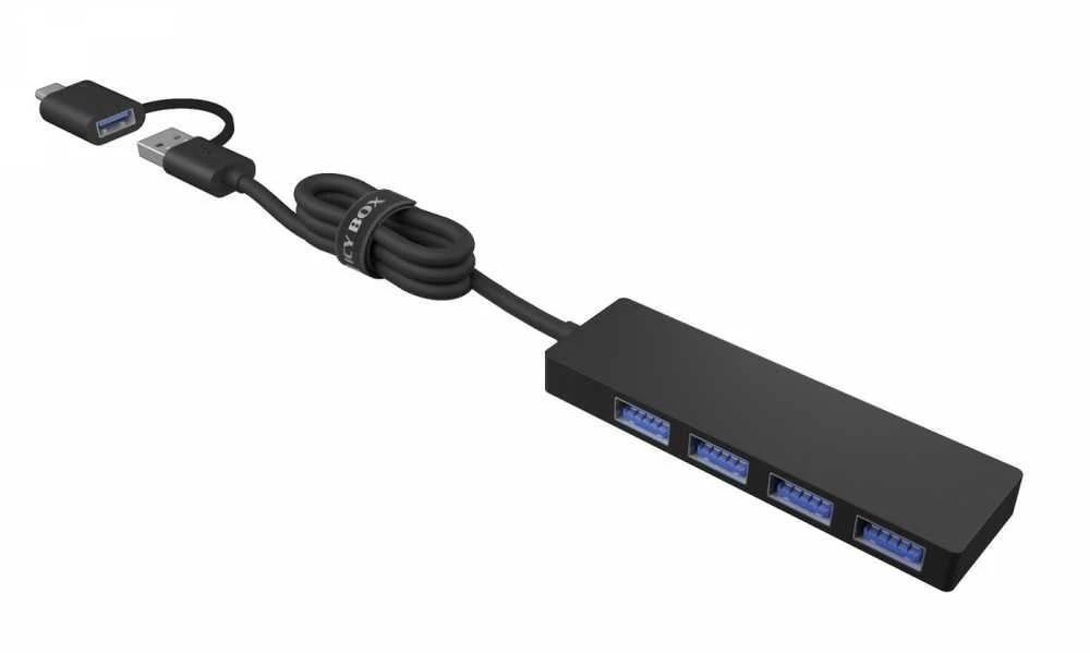 Icy Box Port IB-HUB1424-C3 4 prievadų USB A tipo šakotuvas, C/A tipo jungtis