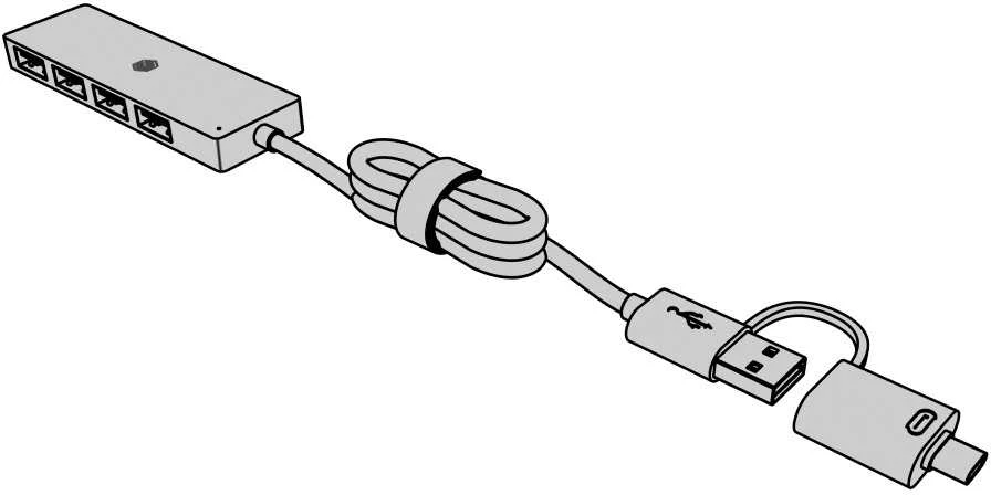 Icy Box Port IB-HUB1424-C3 4 prievadų USB A tipo šakotuvas, C/A tipo jungtis