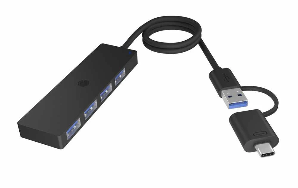 Icy Box Port IB-HUB1424-C3 4 prievadų USB A tipo šakotuvas, C/A tipo jungtis