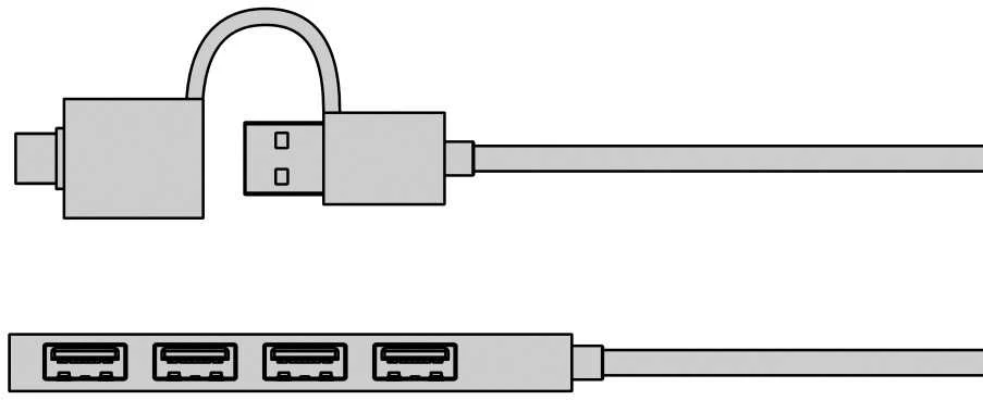 Icy Box Port IB-HUB1424-C3 4 prievadų USB A tipo šakotuvas, C/A tipo jungtis