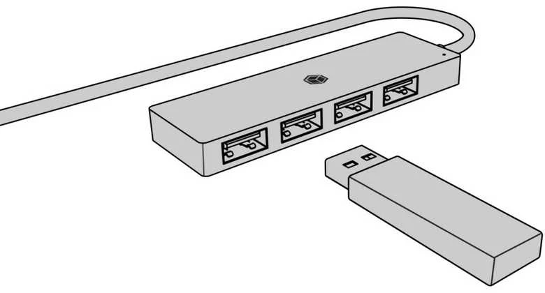 Icy Box Port IB-HUB1424-C3 4 prievadų USB A tipo šakotuvas, C/A tipo jungtis