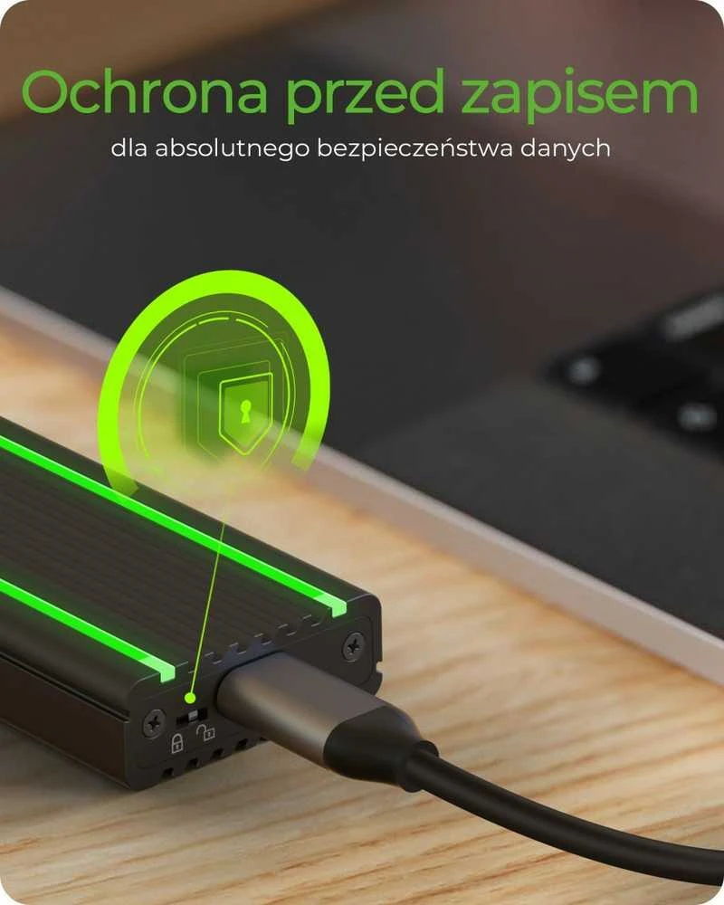 ICY BOX IB-1824ML-C31 USB Type-C korpusas, skirtas M.2 NVMe SSD - RGB apšviesta