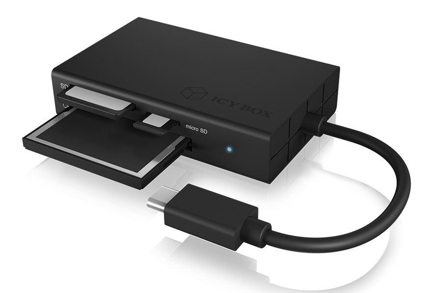 ICYBOX IB-CR401-C3 Icy Box Išorinis kelių kortelių skaitytuvas USB 3.0 Type-C, CF, SD, Micro SD