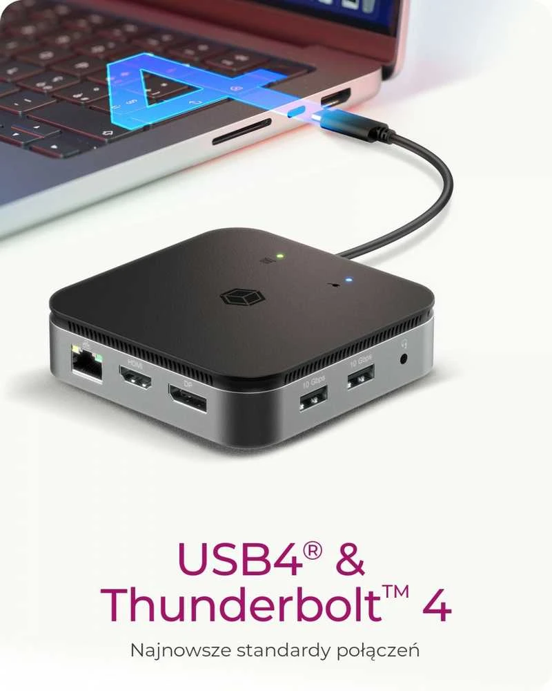 RaidSonic ICY BOX IB-DK408-C41 kelių prijungimo stotelė nešiojamiesiems kompiuteriams ir kompiuteriams