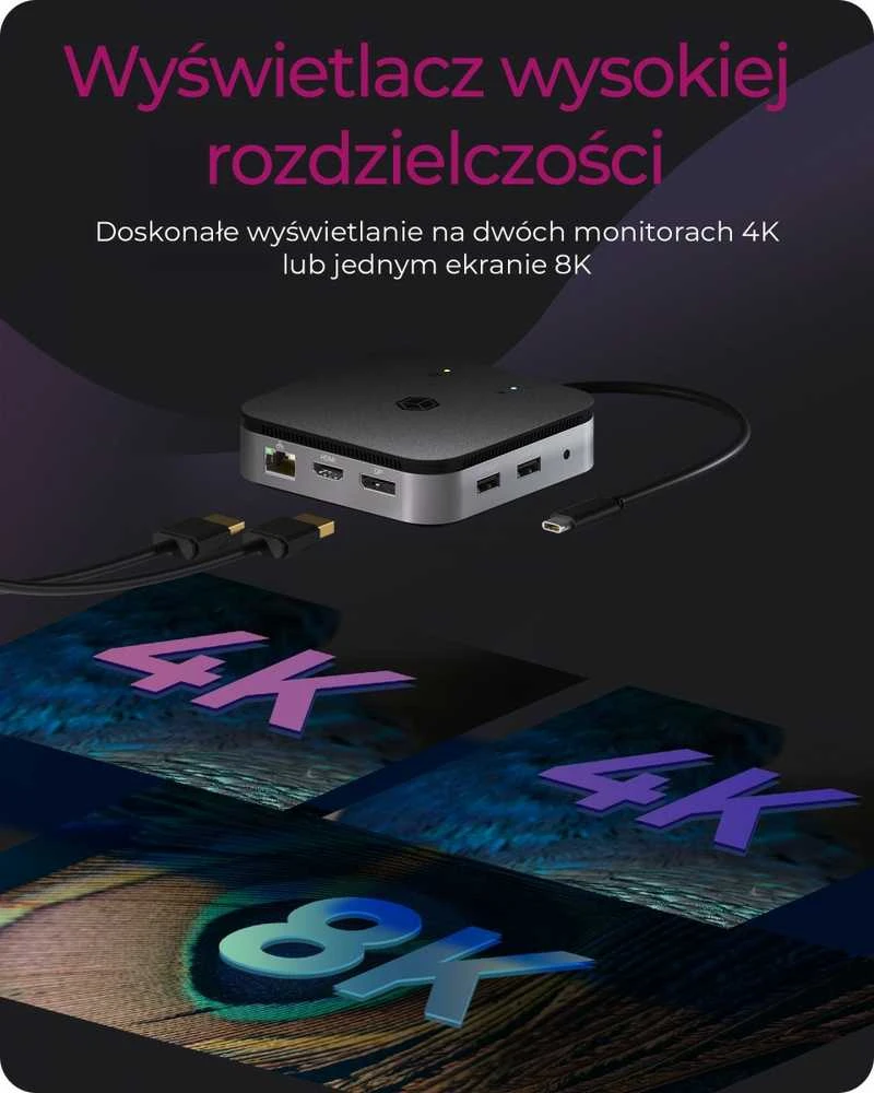 RaidSonic ICY BOX IB-DK408-C41 kelių prijungimo stotelė nešiojamiesiems kompiuteriams ir kompiuteriams