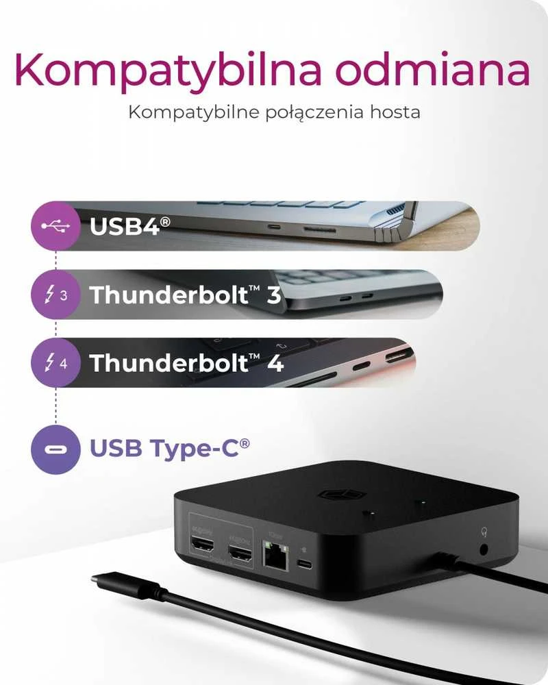 RAD „RaidSonic ICY BOX IB-DK4090-C“ 12 viename USB C tipo dokas su PD iki 100W