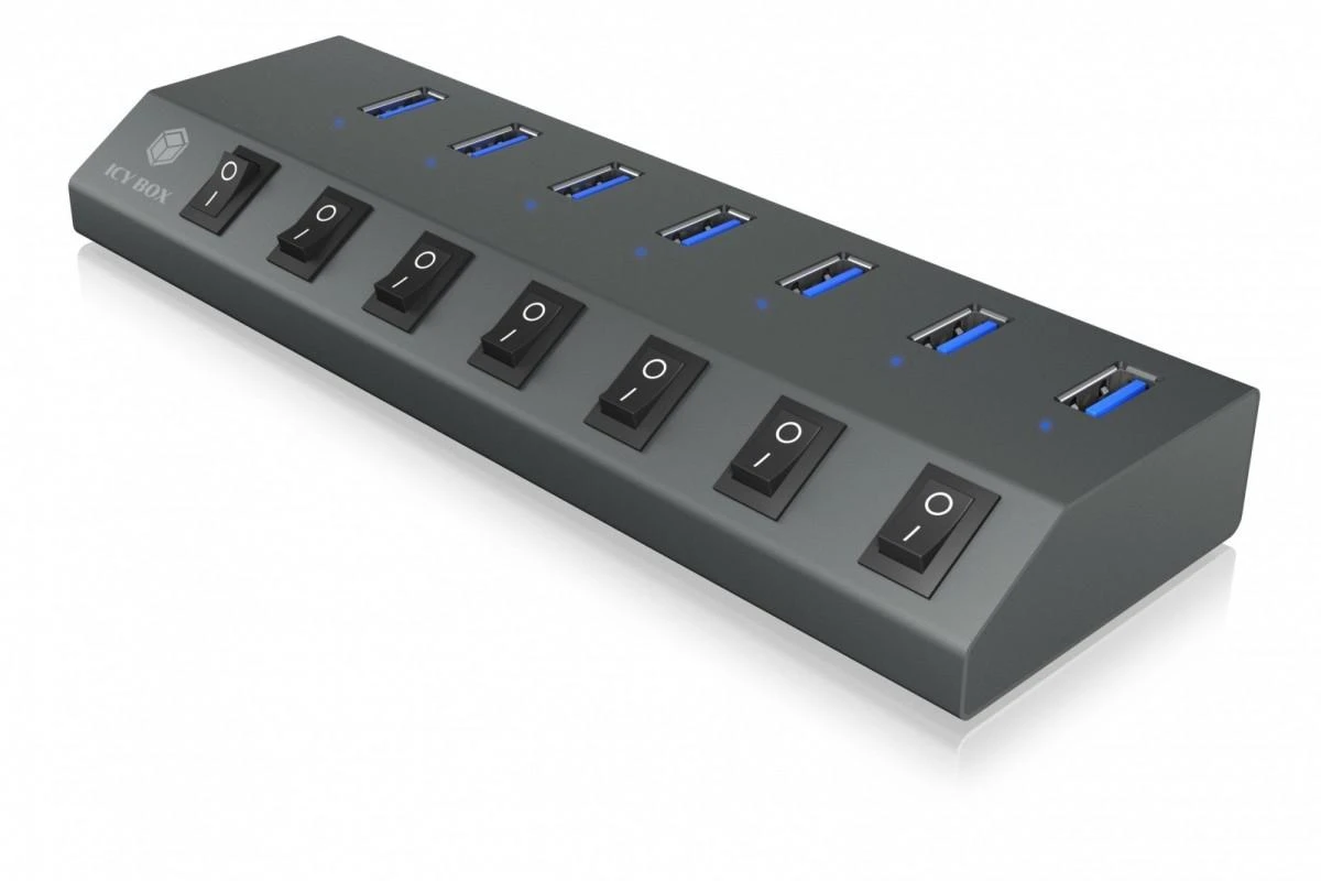Icy Box RaidSonic ICYBOX IB-HUB1701-C3 7 prievadų šakotuvas su USB 3.0 Type-C ir Type-A sąsaja bei BC 1.2 palaikymu