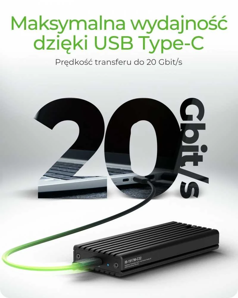 RAD IB-1917M-C32a NVMe USB 3.2 Gen 2x2.20 Gbit/s korpusas
