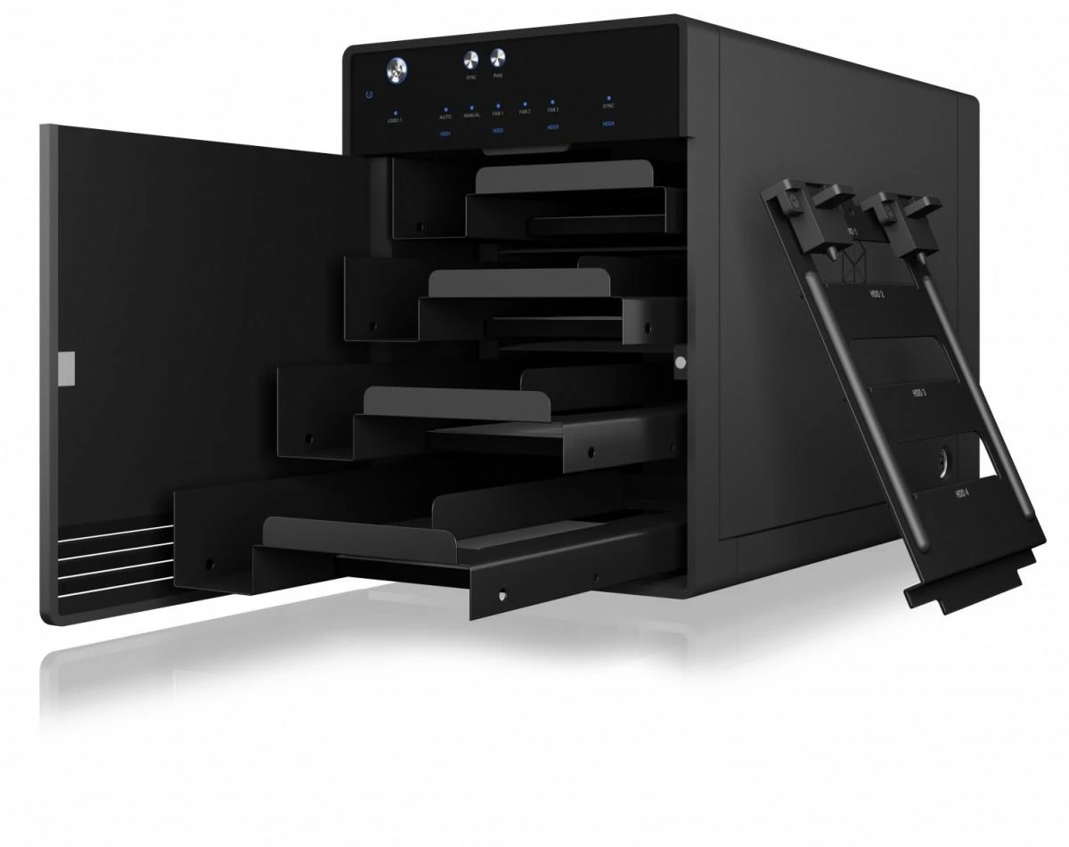 ICY BOX IB-3740-C31 USB 3.1 Type-C SINGLE korpusas, skirtas 4x2,5/3,5 colio SATA HDD / SSD diskams