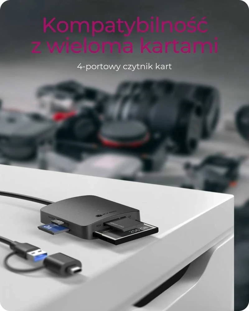 Icy Box Raidsonic 4-in-1 kortelių skaitytuvas su USB 3.2 Gen 1 Type-A + Type-C | IB-CR302-CU3