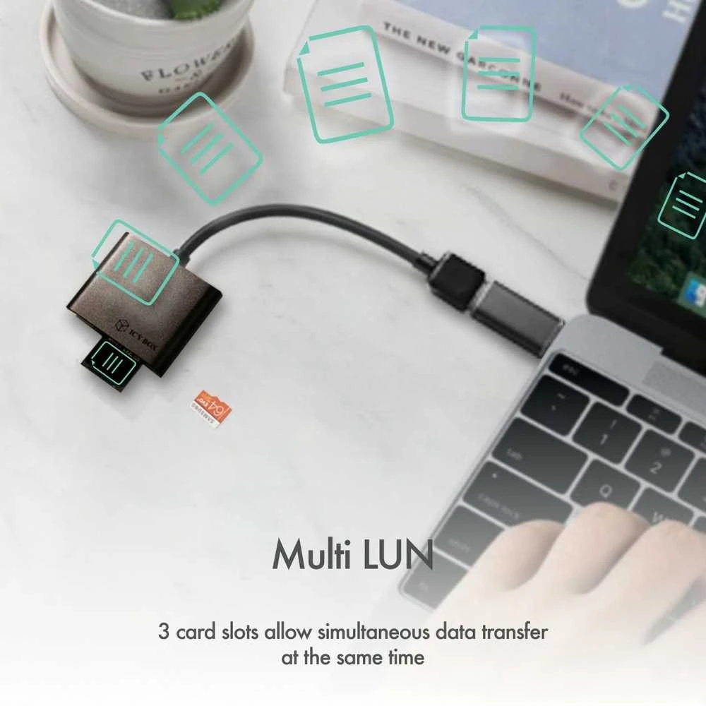 ICYBOX IB-CR301-U3 Icy Box Išorinis kortelių skaitytuvas USB 3.0, CF, SD, Micro SD