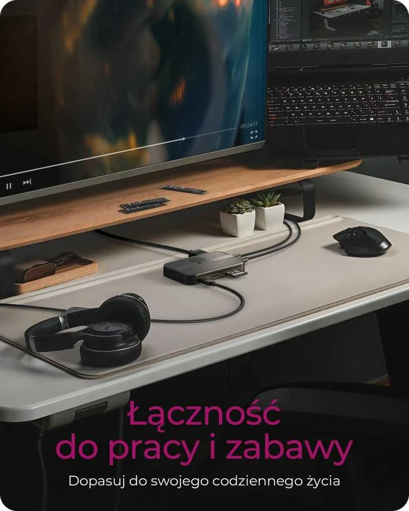 RaidSonic ICY BOX 7w1 magnetinis diskas | M.2 NVMe i SATA SSD | HDMI 4K 60 Hz | PD 3.0