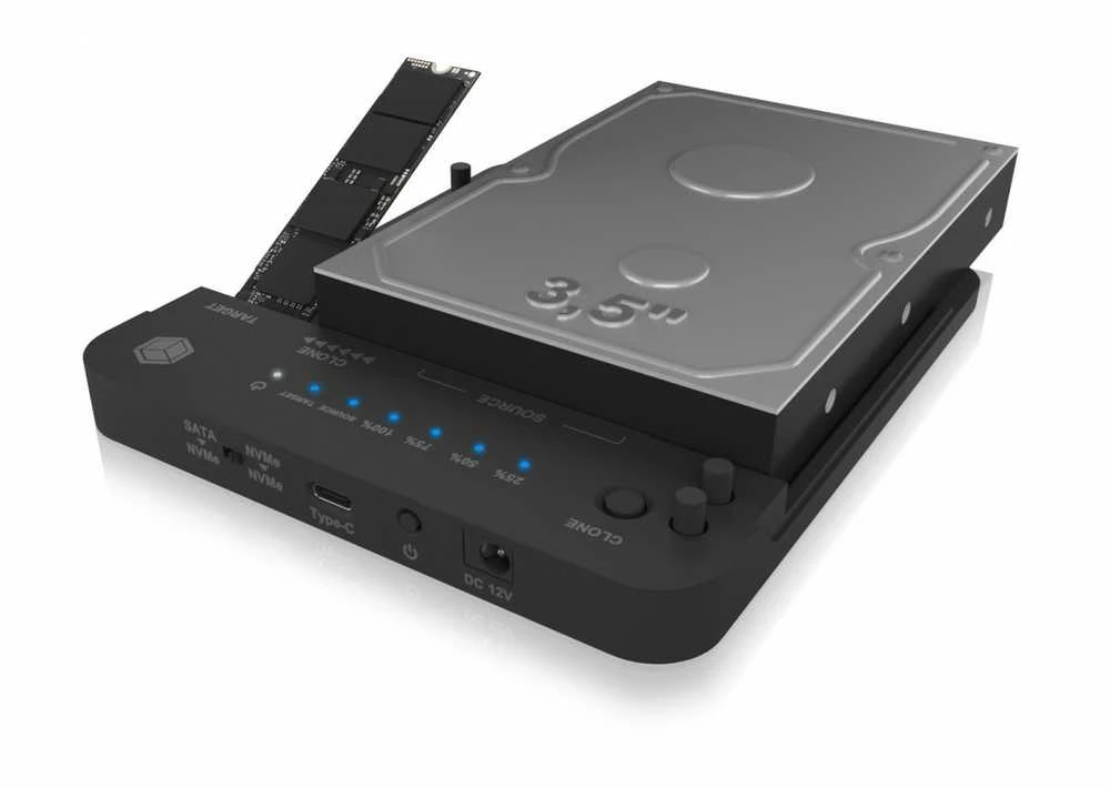 Raidsonic Icy Box prijungimo ir klonavimo stotis, skirta 2x M.2 NVMe SSD | IB-2913MCL-C31