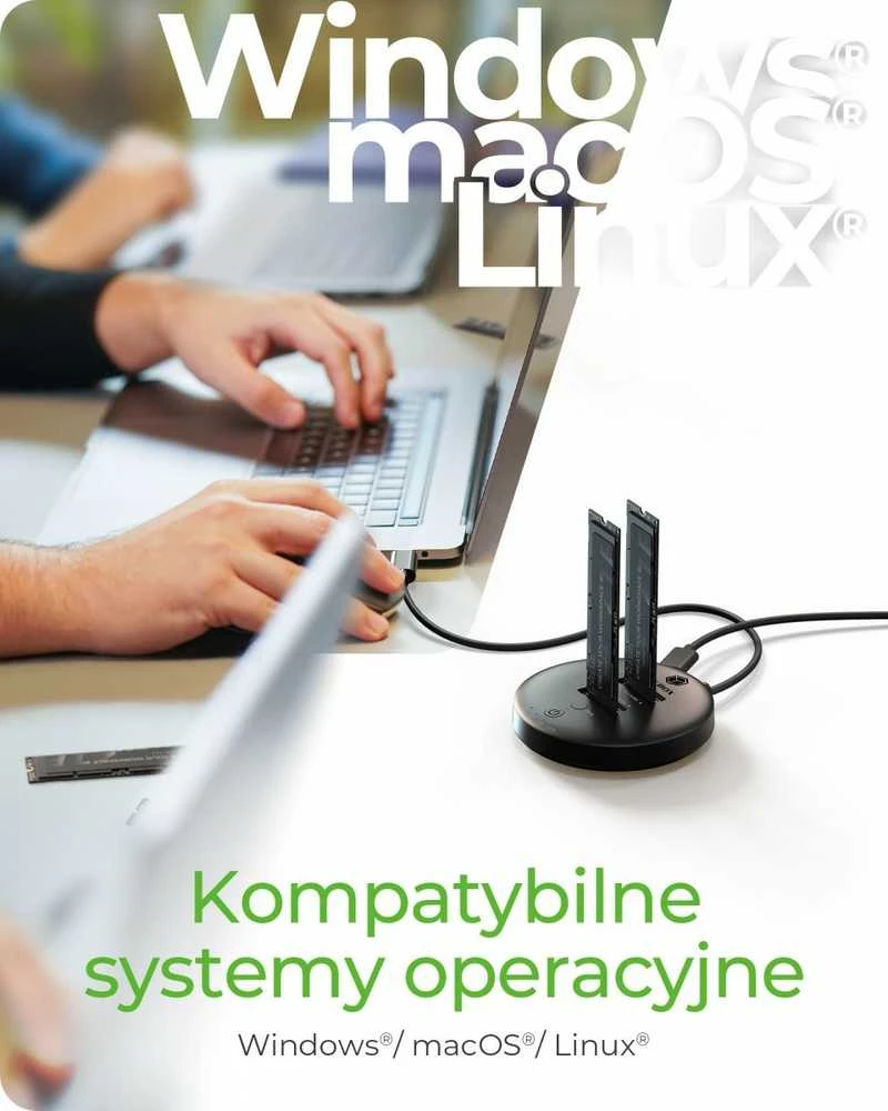 „Icy Box“ klonavimas + prijungimo stotelė 2xNVMe M.2 SSD IB-1612MCL-C31