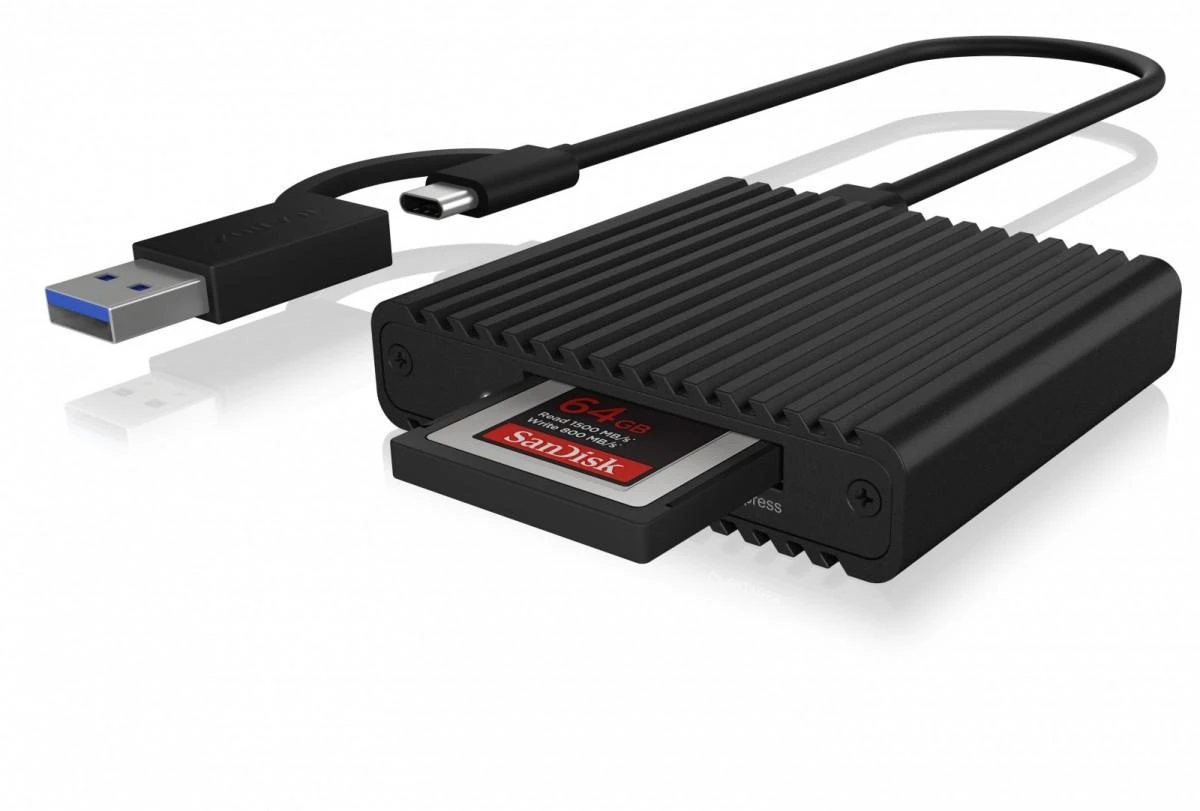 Icy Box RaidSonic ICYBOX IB-CR404-C31 Išorinis kelių kortelių skaitytuvas USB 3.0 Type-C CF Express