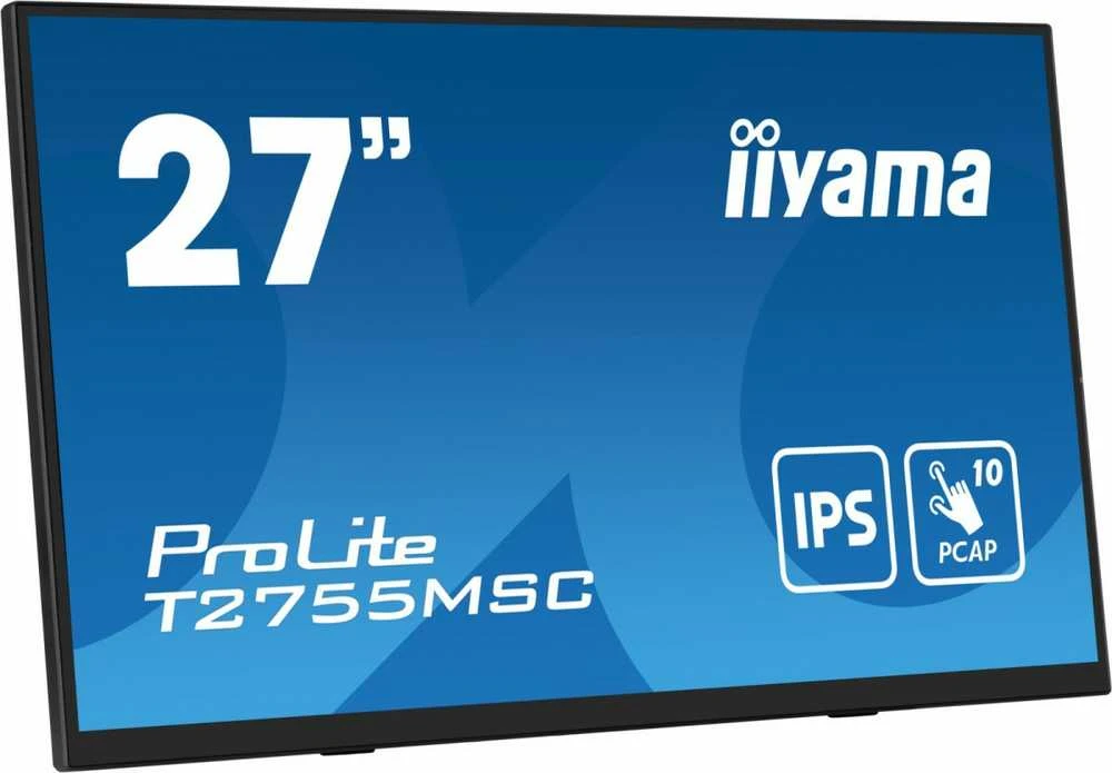 Nešiojamas monitorius iiYama ProLite T2755MSC-B1, 27", IPS, 1920 x 1080, 16:9, 400 cd/m², Touchscreen