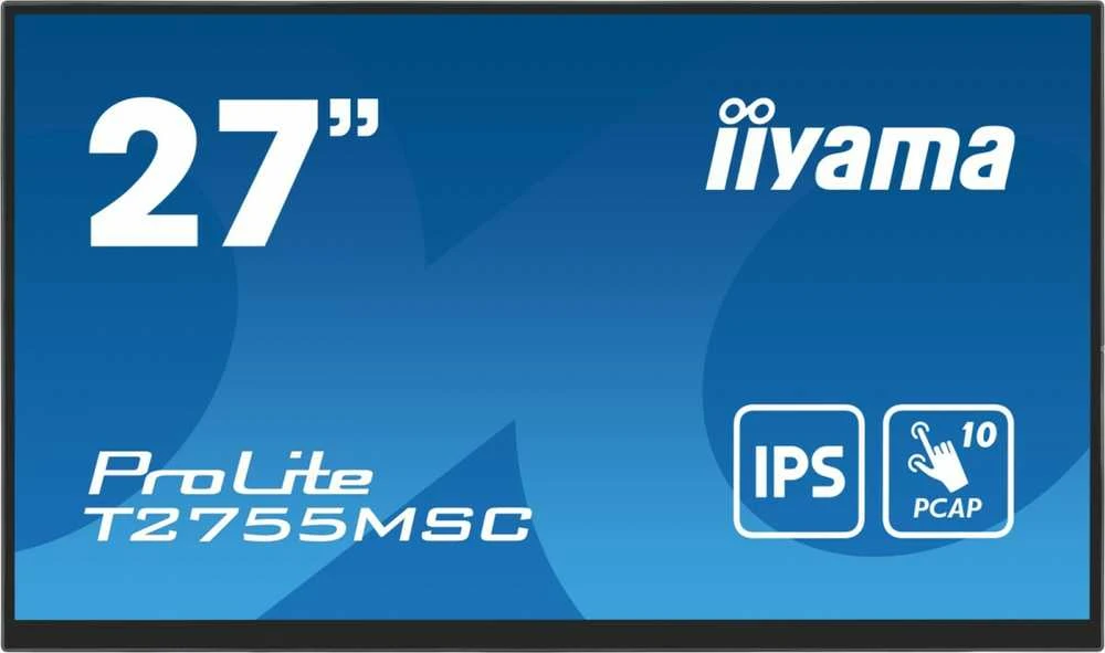 Nešiojamas monitorius iiYama ProLite T2755MSC-B1, 27", IPS, 1920 x 1080, 16:9, 400 cd/m², Touchscreen